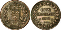 France 5 Centimes Coin, Louis XVIII, Essai - Hybride, Bronze -