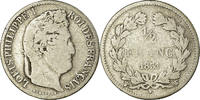 France 1/2 Franc Coin, Louis-Philippe, Lille, Silver -