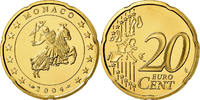Monaco 20 Euro Cent Prince Rainier III, Proof, Brass, KM:171 -