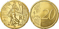 France 20 Euro Cent Proof, Brass, KM:1411 -