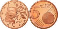 France 5 Euro Cent Proof / BE, Copper Plated Steel, KM:1284 -