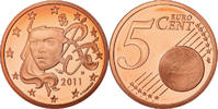 France 5 Euro Cent Proof / BE, Copper Plated Steel, KM:1284 -