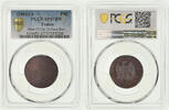 France 5 Centimes Napoleon III, Paris, Reverse Pattern, Bronze, PCGS -