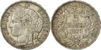 France 5 Francs Coin, Cérès, Paris, Silver, KM:819 -