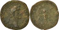 Sestertius Coin, Antoninus Pius, Rome, Copper, RIC:717b -
