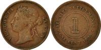 Straits Settlements Cent Coin, Victoria, Heaton, Bronze -