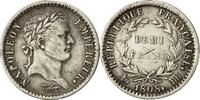 France 1/2 Franc Coin, Napoléon I, Strasbourg, Silver -