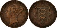 Jersey 1/13 Shilling Coin, Victoria, London, Copper, KM:3 -