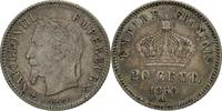 France 20 Centimes Coin, Napoleon III, Paris, Silver -