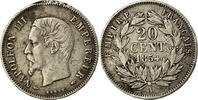 France 20 Centimes Coin, Napoleon III, Napoléon III, Paris -