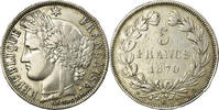 France 5 Francs Coin, Cérès, Bordeaux, Silver, KM:818.2 -