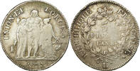 France 5 Francs Coin, Union et Force, Bayonne, Silver -