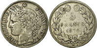France 5 Francs Coin, Cérès, Bordeaux, Silver, KM:818.2 -