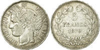 France 5 Francs Coin, Cérès, Bordeaux, Silver, KM:818.4 -