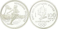 France 100 Francs Coin, Ice Skating Couple, Albertville 92 -