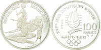 France 100 Francs Coin, Slalom skiers, Albertville 92 -