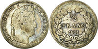 France 1/2 Franc Coin, Louis-Philippe, Paris, Silver -
