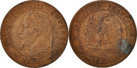 France 2 Centimes Coin, Napoleon III, Napoléon III, Bordeaux -