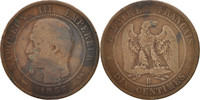 France 10 Centimes Coin, Napoleon III, Napoléon III, Rouen -