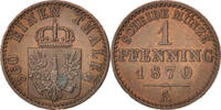German States Pfennig Coin, PRUSSIA, Wilhelm I, Berlin -
