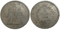 France 5 Francs Coin, Hercule, Bordeaux, Silver, KM:756.4 -