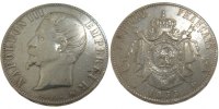 France 5 Francs Coin, Napoleon III, Napoléon III, Strasbourg -