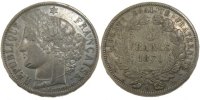 France 5 Francs Coin, Cérès, Paris, Silver, KM:819 -