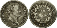 France 1/2 Franc Coin, Napoléon I, Marseille, Silver -
