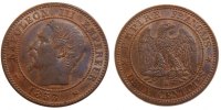 France 2 Centimes Coin, Napoleon III, Napoléon III, Rouen -