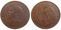 France 2 Centimes Coin, Napoleon III, Napoléon III, Strasbourg -