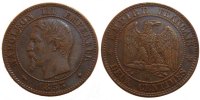 France 2 Centimes Coin, Napoleon III, Napoléon III, Strasbourg -