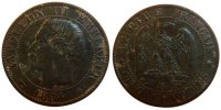 France 5 Centimes Coin, Napoleon III, Napoléon III, Strasbourg -