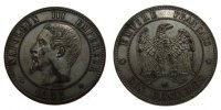 France 10 Centimes Coin, Napoleon III, Napoléon III, Strasbourg -