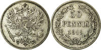 Finland 50 Penniä Coin, Nicholas II, Silver, KM:2.2 -