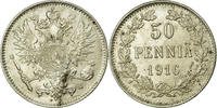 Finland 50 Penniä Coin, Nicholas II, Silver, KM:2.2 -