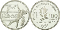 France 100 Francs Coin, Speed skaters, Albertville 92 -