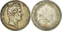 France 5 Francs Coin, Louis-Philippe, Paris, Silver -