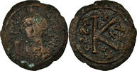 Half Follis Coin, Justinian I, Kyzikos, Copper, Sear:208 -