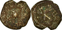 Half Follis Coin, Maurice Tiberius, Constantinople, Copper -