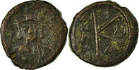 Half Follis Coin, Maurice Tiberius, Constantinople, Copper -
