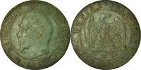 France 5 Centimes Coin, Napoleon III, Lille, Rare, Bronze -