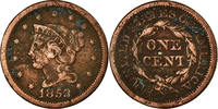United States Cent Coin, Braided Hair Cent, U.S. Mint, Philadelphia -