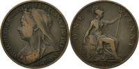 Great Britain Penny Coin, Victoria, Bronze, KM:790 -