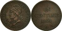 France Centime Coin, Dupré, Paris, Bronze, KM:754, Le -