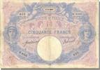 France 50 Francs Banknote, 50 F 1889-1927 ''Bleu et Rose'', 1911-09-08 -