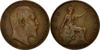Great Britain Penny Coin, Edward VII, Bronze, KM:794.2 -