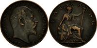 Great Britain Farthing Coin, Edward VII, Bronze, KM:792 -