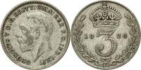 Great Britain 3 Pence Coin, George V, Silver, KM:813a -