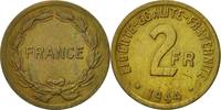 France 2 Francs Coin, France Libre, Philadelphia, Brass -
