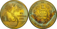 Guatemala 10 Quetzales Coin, Tower, Brass, KM:2a.2 -